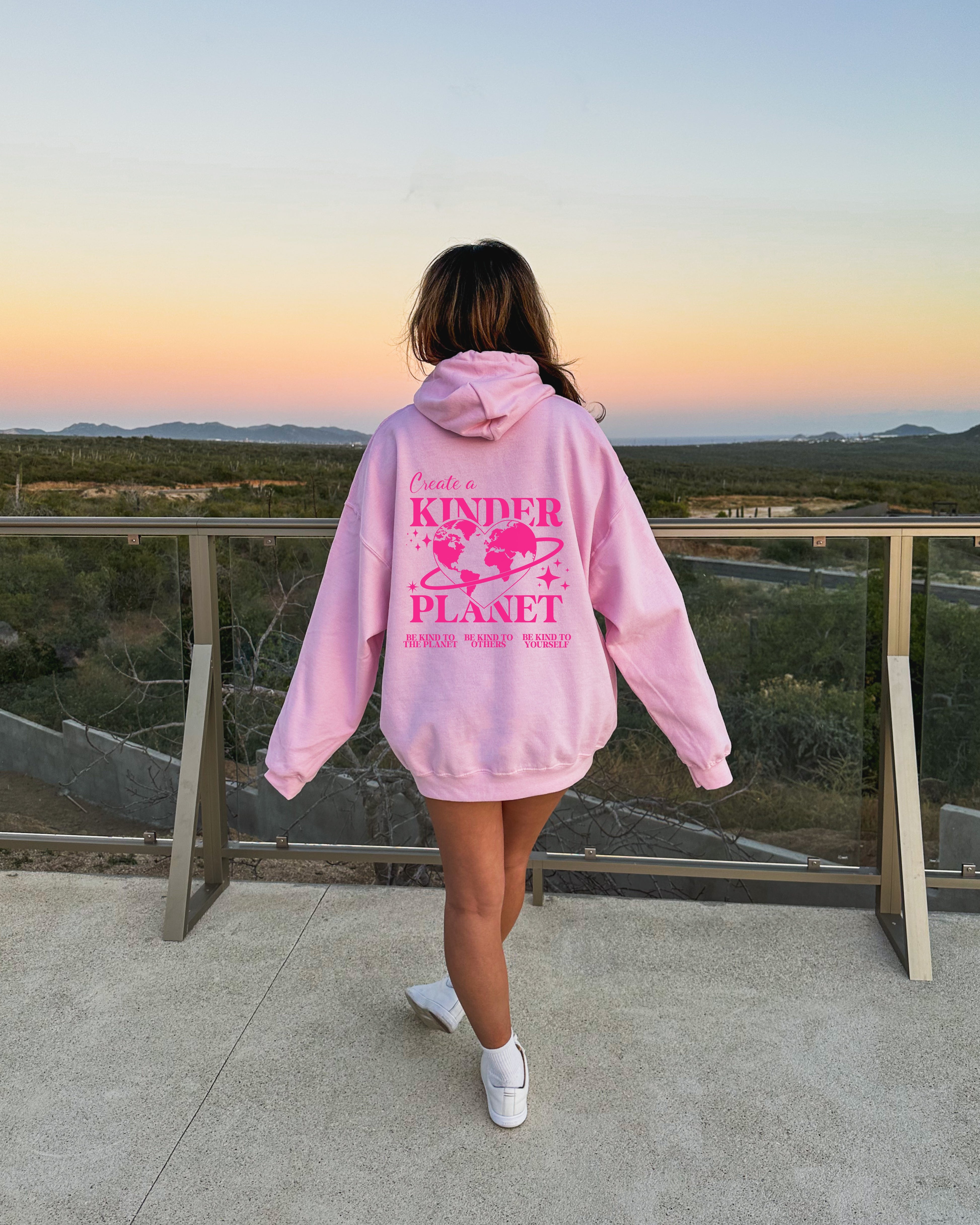 Create A Kinder Planet Hoodie Blank Canvas Fashion